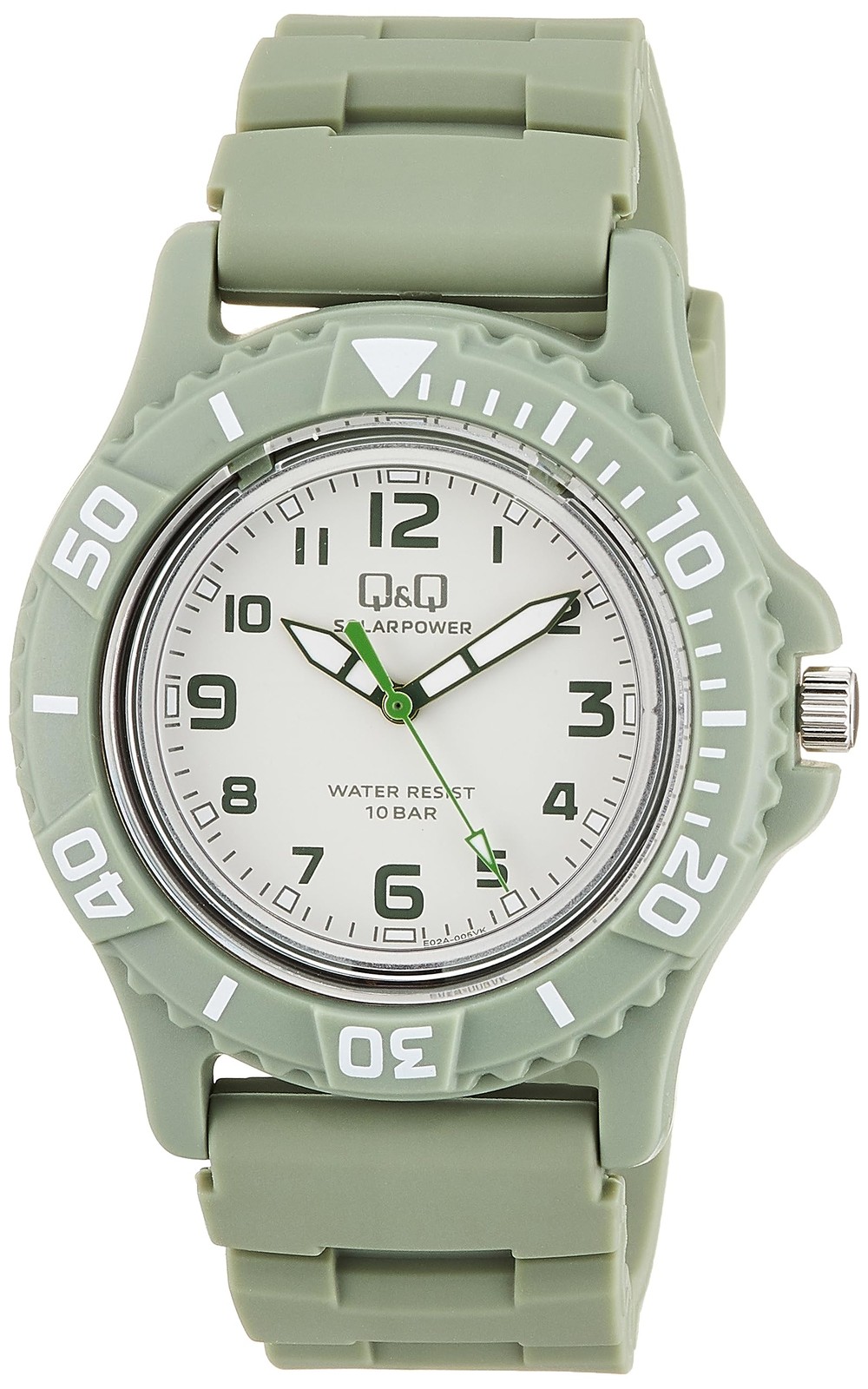 CITIZEN Q&Q Solar Divers Style Watch 100m (10ATM) Green E02A-005VK
