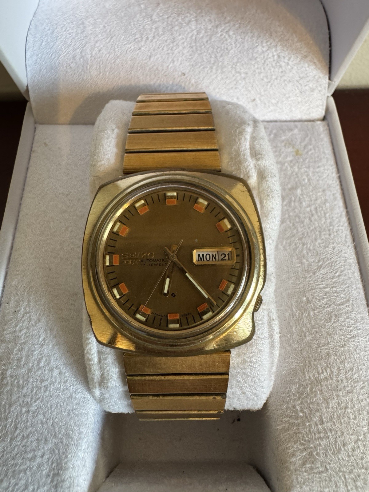 VTG Seiko DX Automatic Watch Men 1973 Day Date 17 Jewel Parts/Repair