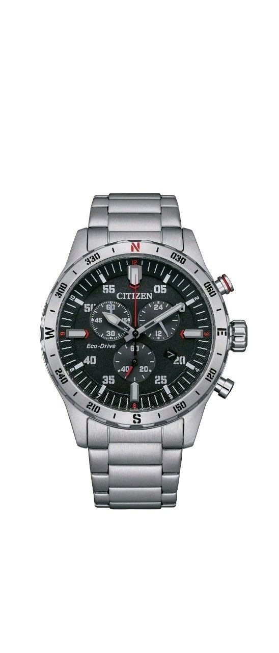 Citizen Men’s Sport Casual Chronograph Eco-Drive Silver Watch 44 MM AT2520-89E