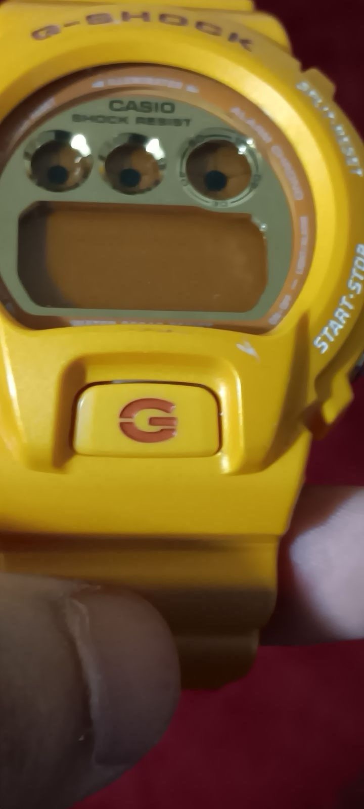 Casio G-SHOCK Yellow Resin Digital Quartz Shock Resistant Alarm 50mm Watch