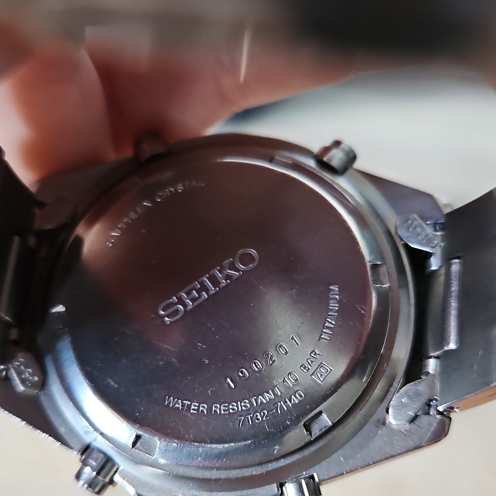 Seiko Chronograph Men’s Titanium Quartz 7T32-7H40 Black Dial