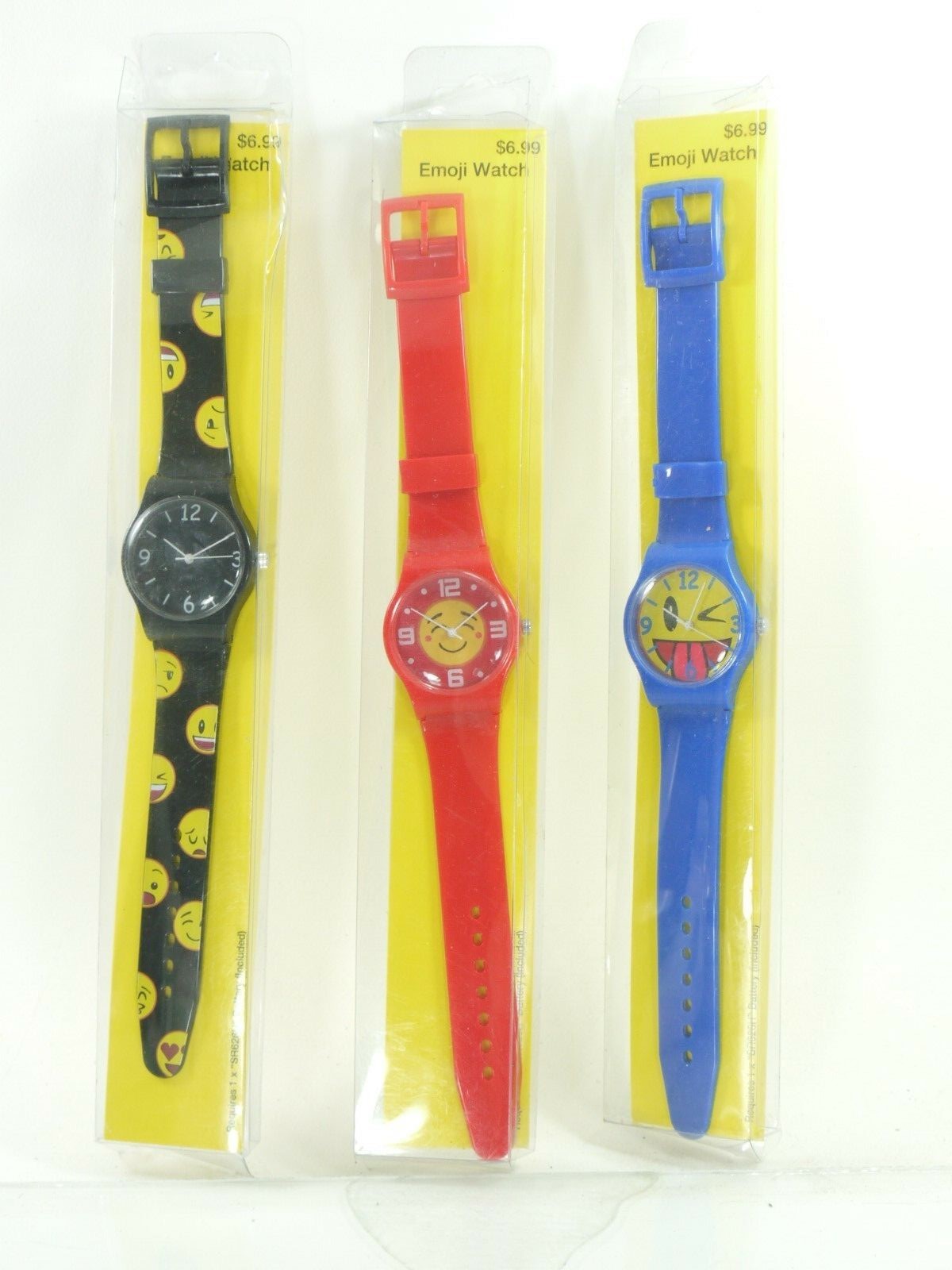 Lot OF 3 Emoji Watch IN ; (1) Blue + (1) Red+ (1)black (reg $6.99 each)