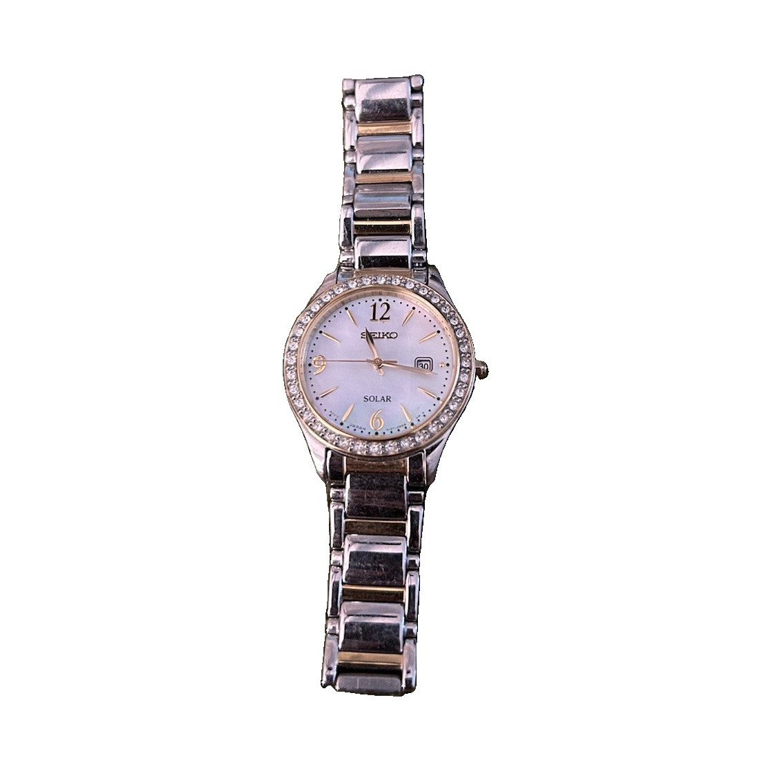 Seiko SUT126 Women’s Two-Tone Solar Watch – Mother of Pearl – NOT Running