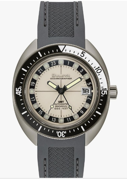 Bulova Oceanographer Automatic Devil Gray Ion GMT Watch 41 MM 98B407 NEW W/ Box
