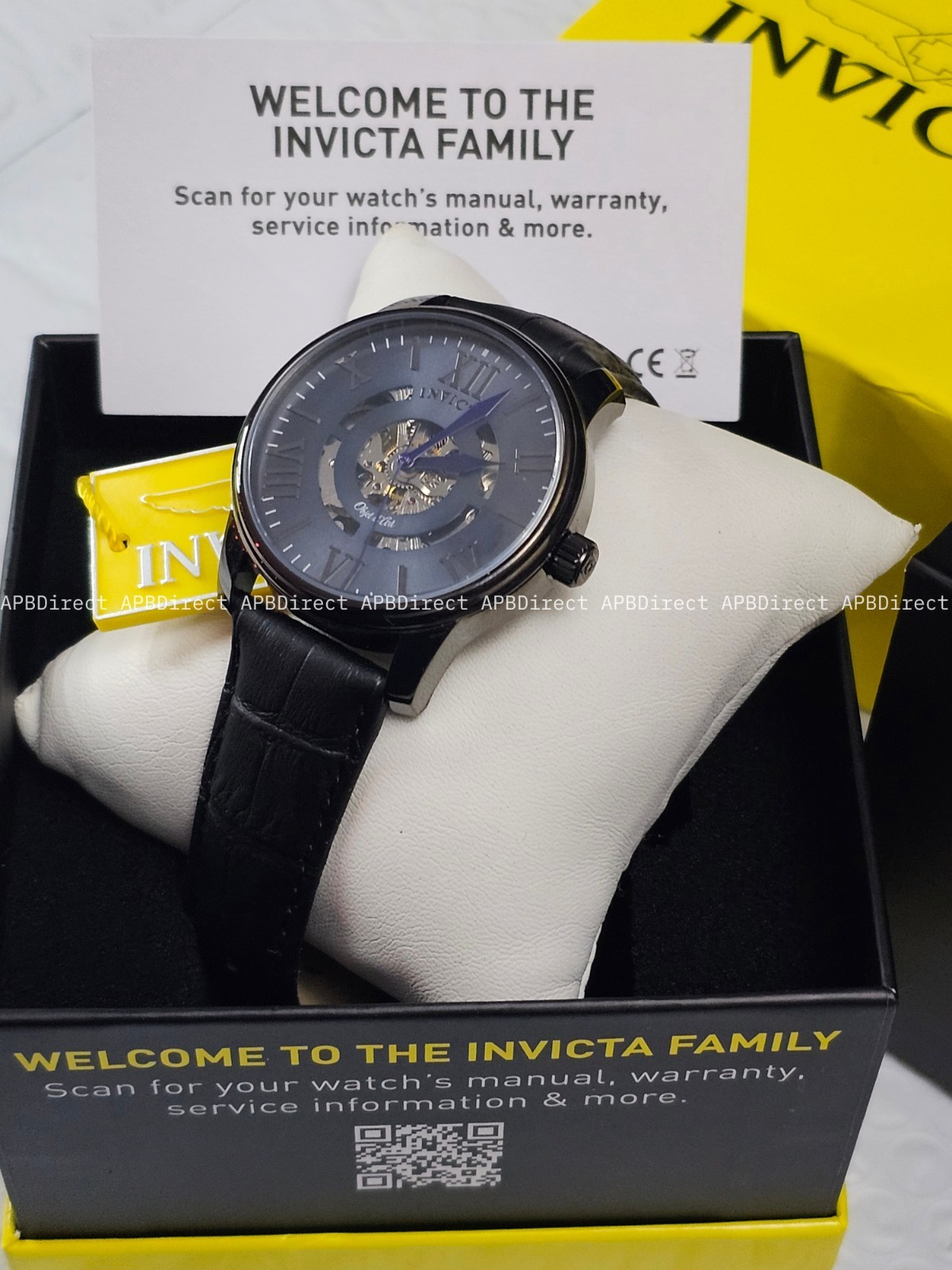 Invicta Objet D Art – Automatic – Skeleton Flame-Fusion Black Leather mens Watch