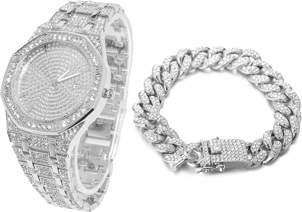 Halukakah Diamond Watch for Men – The Elite – 18K Real Gold/Platinum White Gold