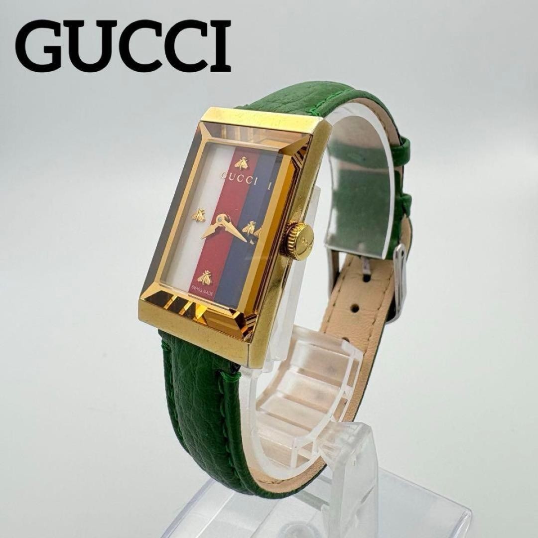 GUCCI 147.4 G-Frame Bee Tricolor Watch Used