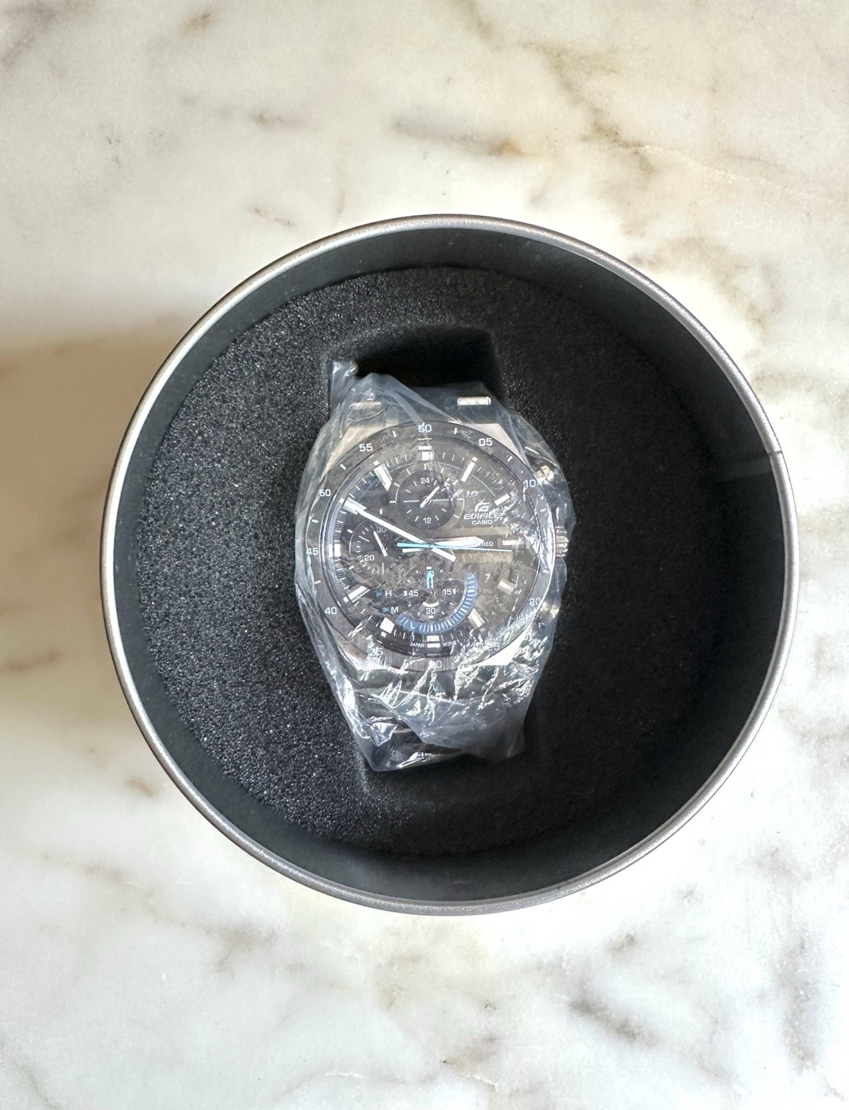 Casio Edifice EQS-920DB-1B Solar Chronograph Black Dial Stainless Steel Watch