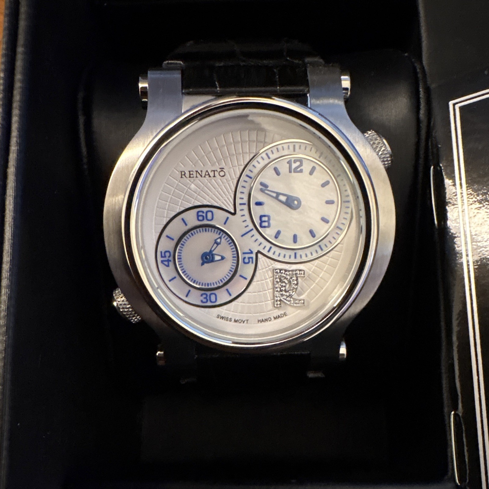Renato Men’s Dual Time Interchangeable Beast Watch Swiss Ronda 762 Limited Ed!