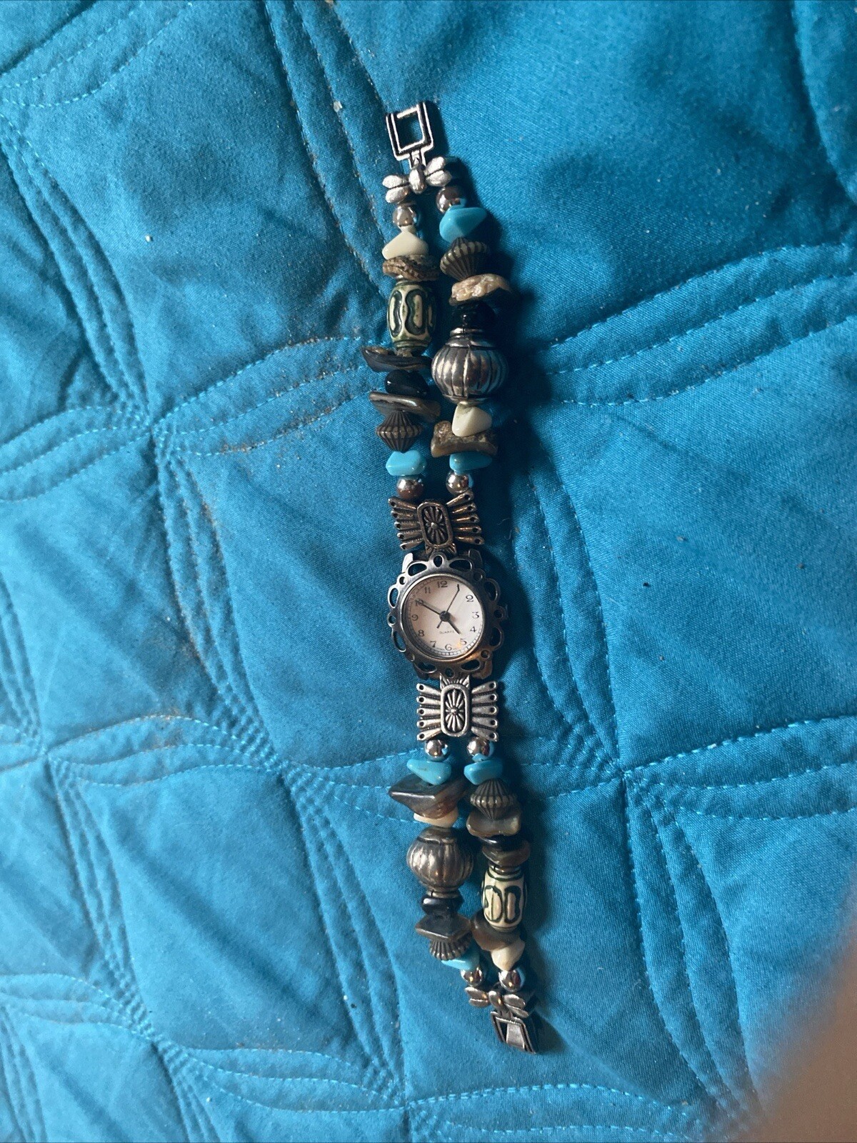 Vintage Silver Tone Native American Style Beaded Women