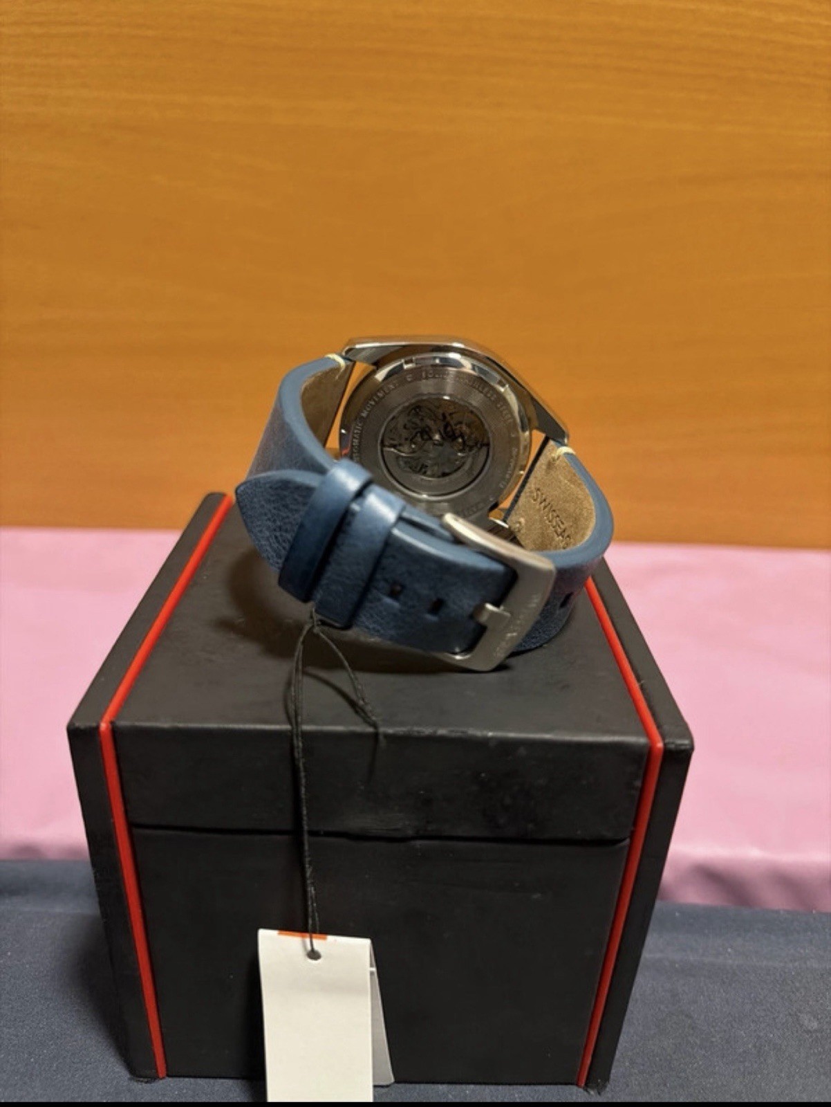 Swiss Eagle 47MM Automatic Stainless Steel Case Blue Leather strap New Unused