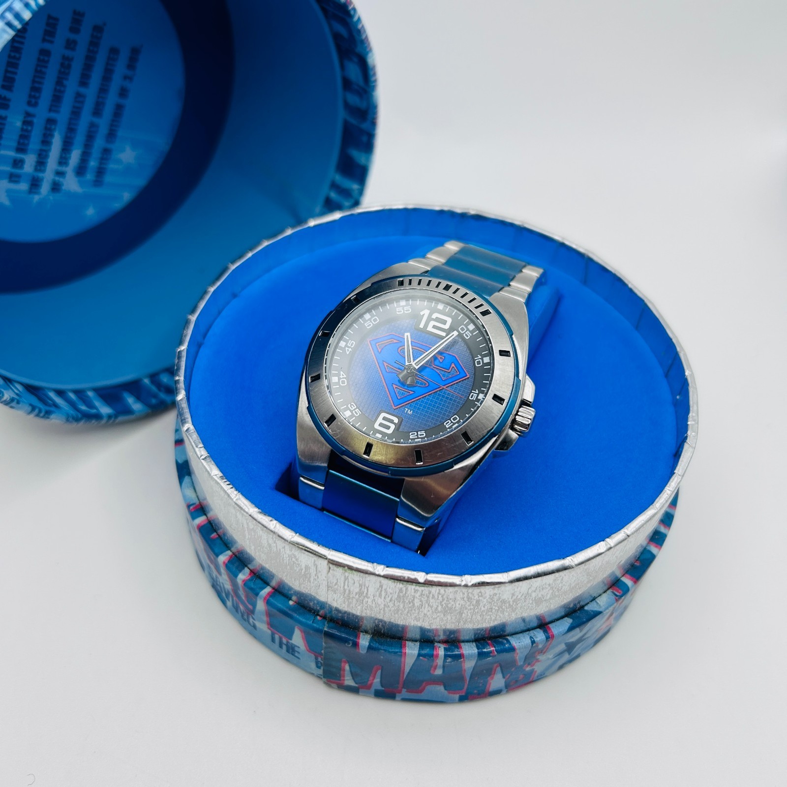 Fossil Superman Limited Edition LL-1007 2109/3000 Watch Blue/Red/Steel