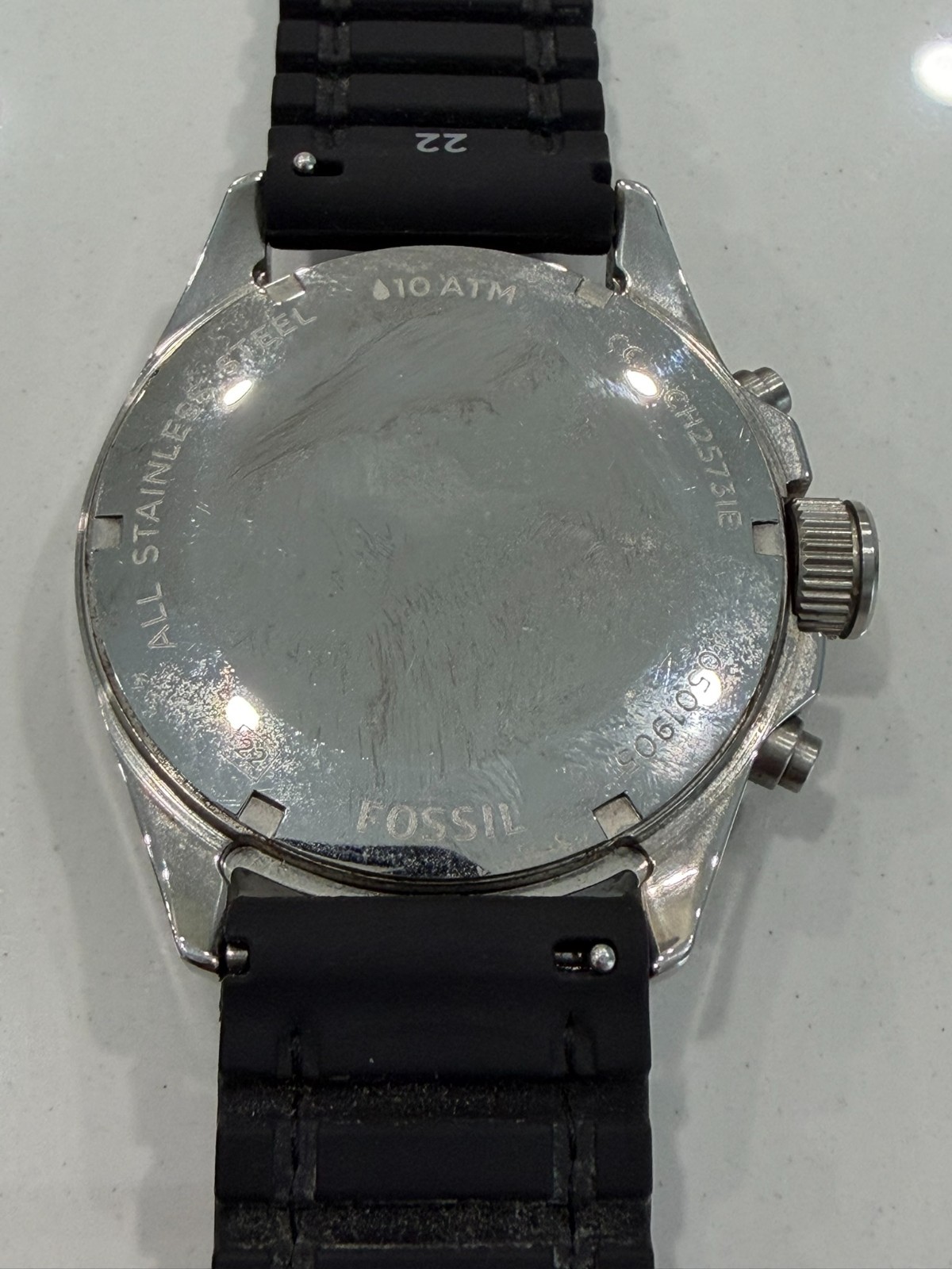 Fossil Decker CH2573IE Men’s Chronograph Black Dial 10 ATM Silicone Watch
