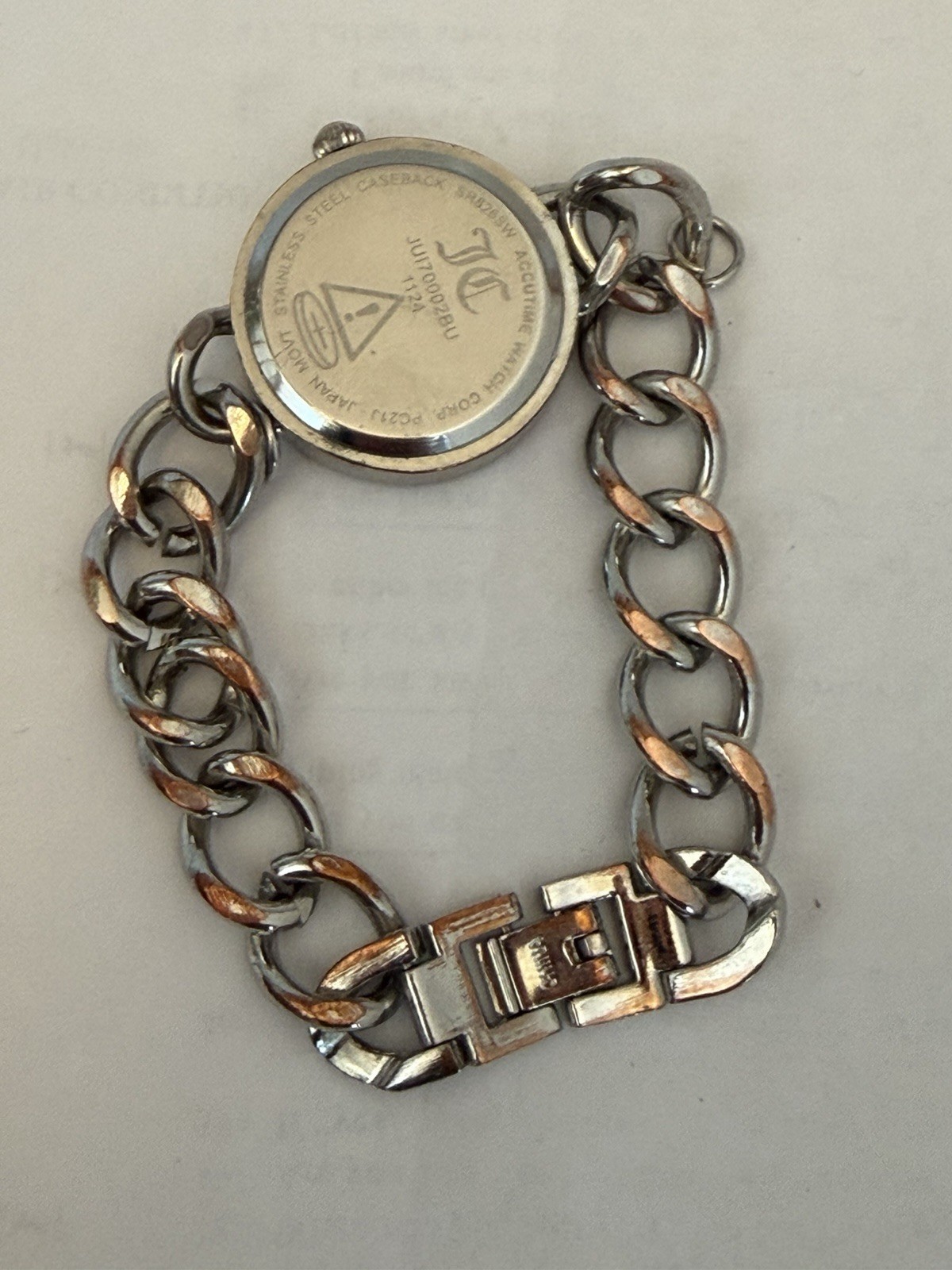 Juicy Couture 30mm Silver Tone Gem Quartz Watch Running B16