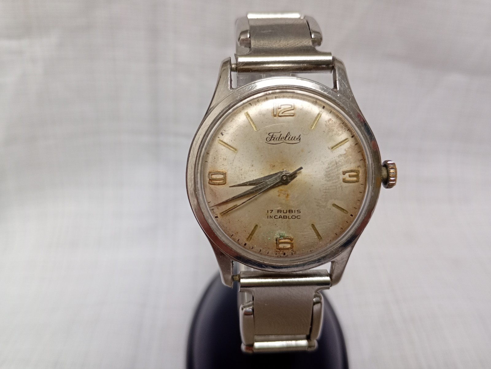 ANTIQUE FIDELIUS CAL. FELSA 465 17 JEWELS MECHANICAL WRIST MEN WATCH WORKING