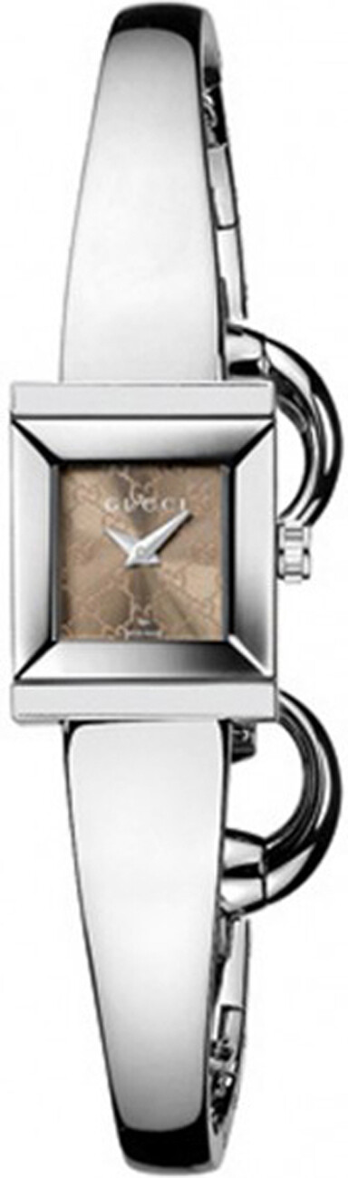 GUCCI YA128510 Stainless Steel Silver Tone 128.5 Series Brown Dial Ladies Watch