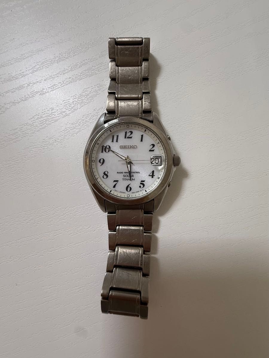 SEIKO 7B52-0AM0 Solar Radio Titanium Watch
