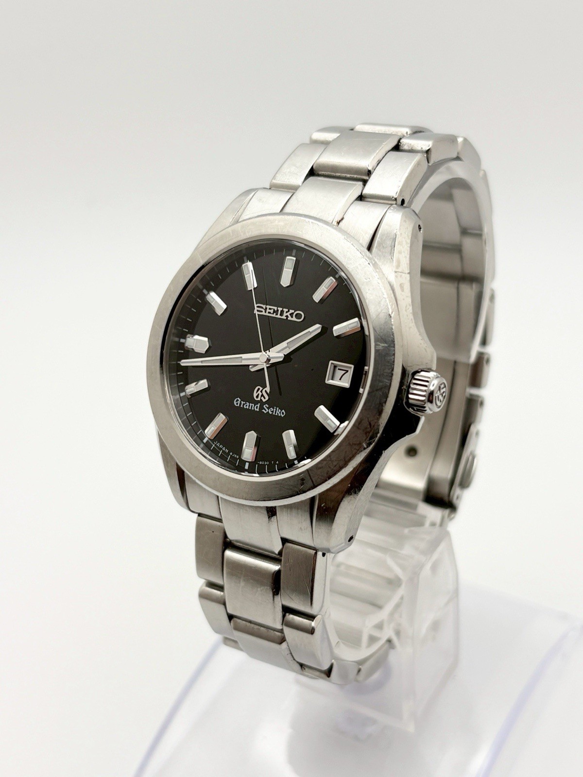 Grand Seiko 8J56-8020 Black Dial Quartz Men’s Watch Made in Japan GS