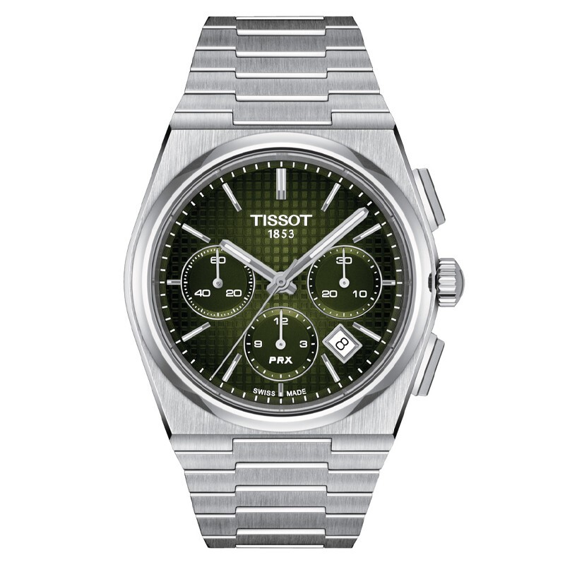 New Tissot PRX Automatic Chronograph Green Dial Men’s Watch T1374271109100