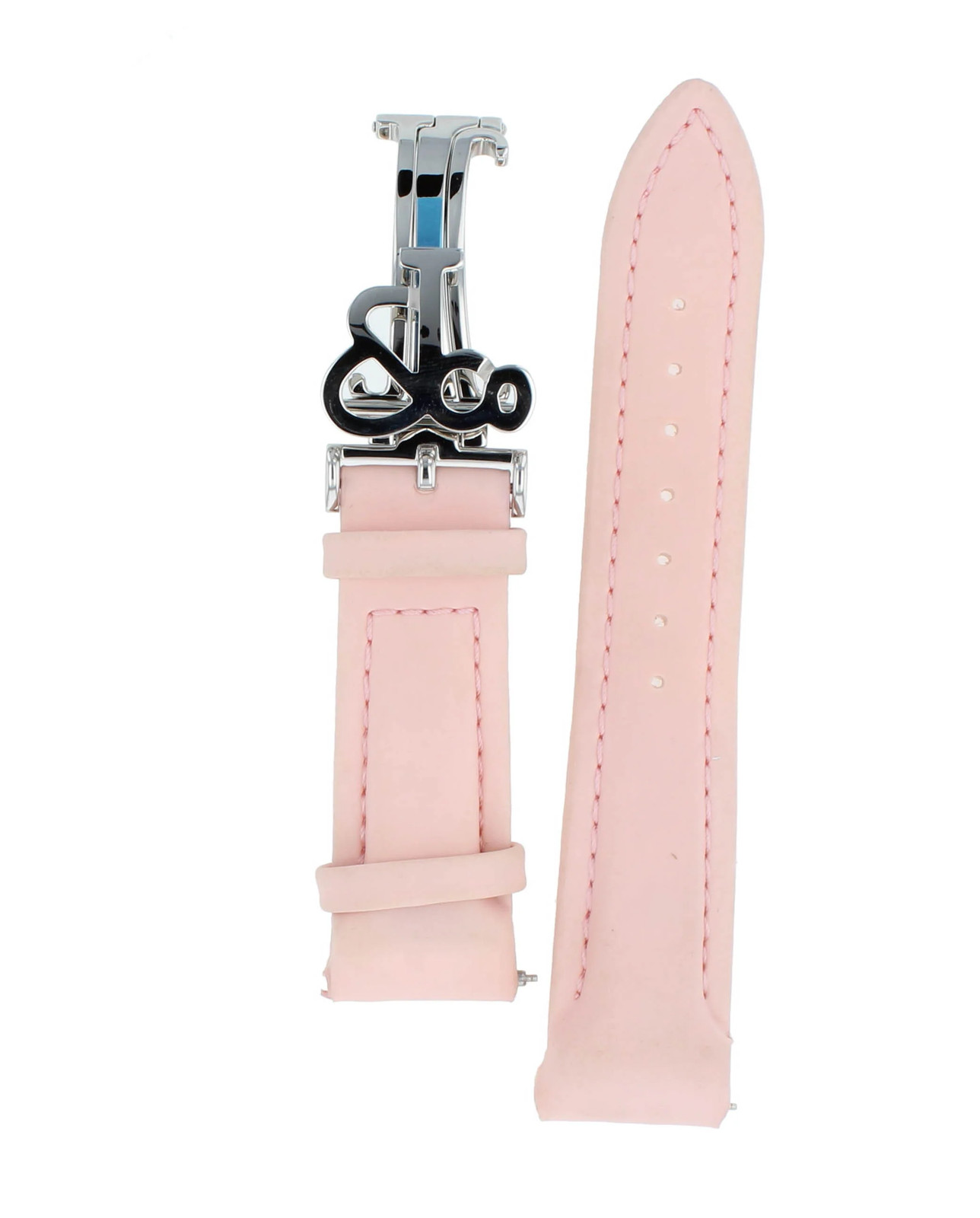 Unworn Original Jacob & Co. Polyurethane 20mm Pink Strap With Steel Buckle
