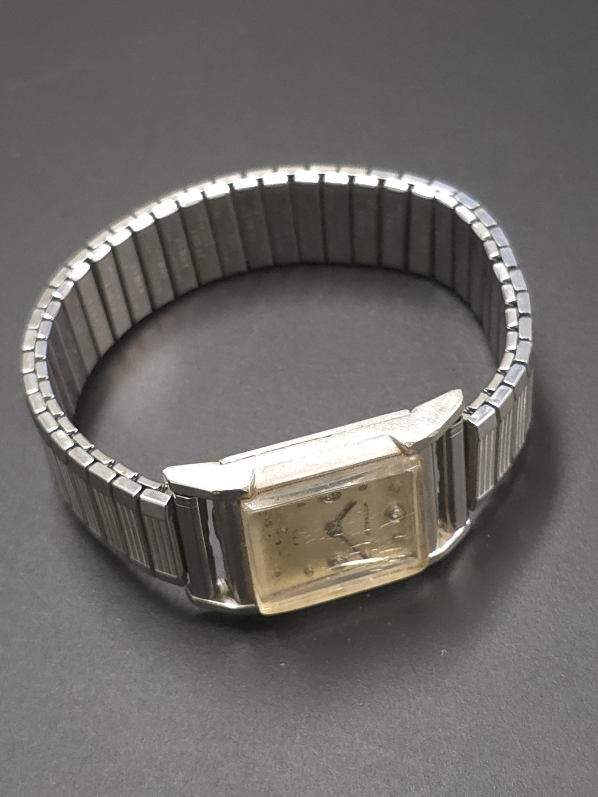Wittnauer Manual Wind Rectangular Dress Watch Gold Filled 17J Speidel Band