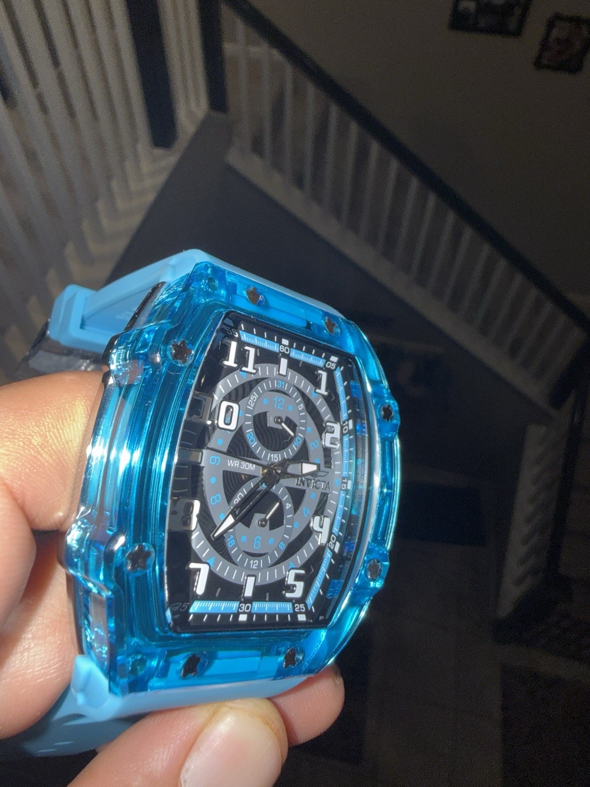 🔥🔥 NEW!! Invicta Racing CYCLONE Men’s PODIUM WATCH – 48.5mm Blue, Silver 48444