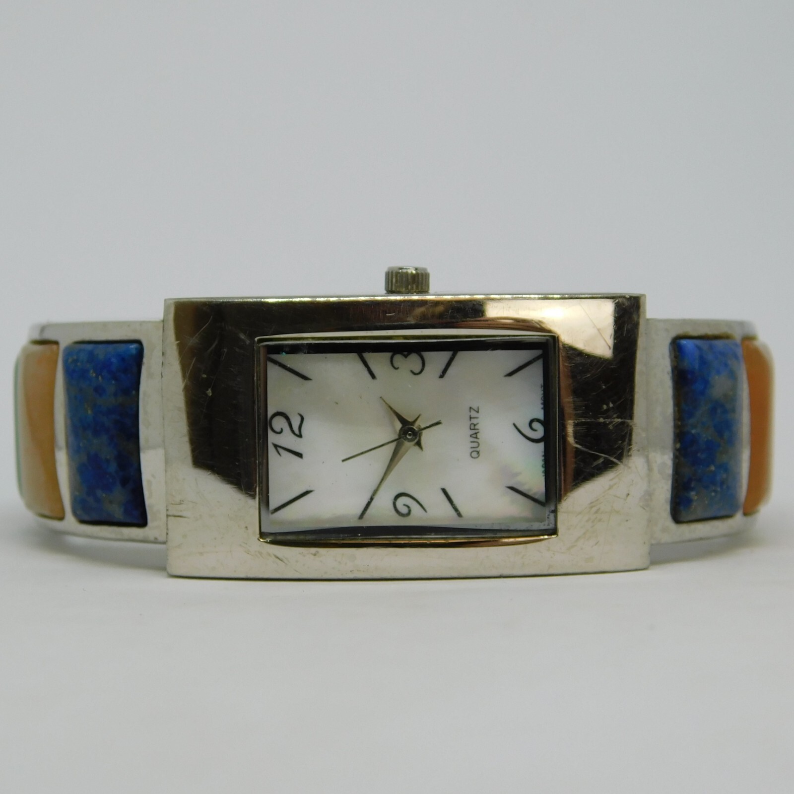 Multicolor Stones Inlay Quartz Analog Women’s Watch Sz. 6″ New Battery