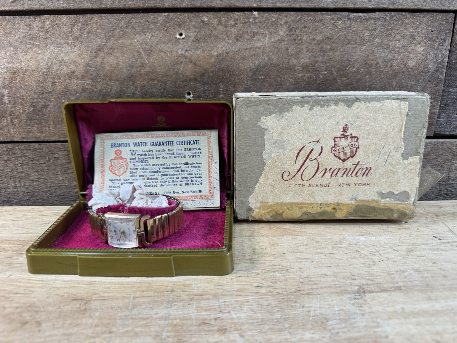 Antique Branton 17 Jewel 10k RGP Men’s Watch With Original Box And Papers