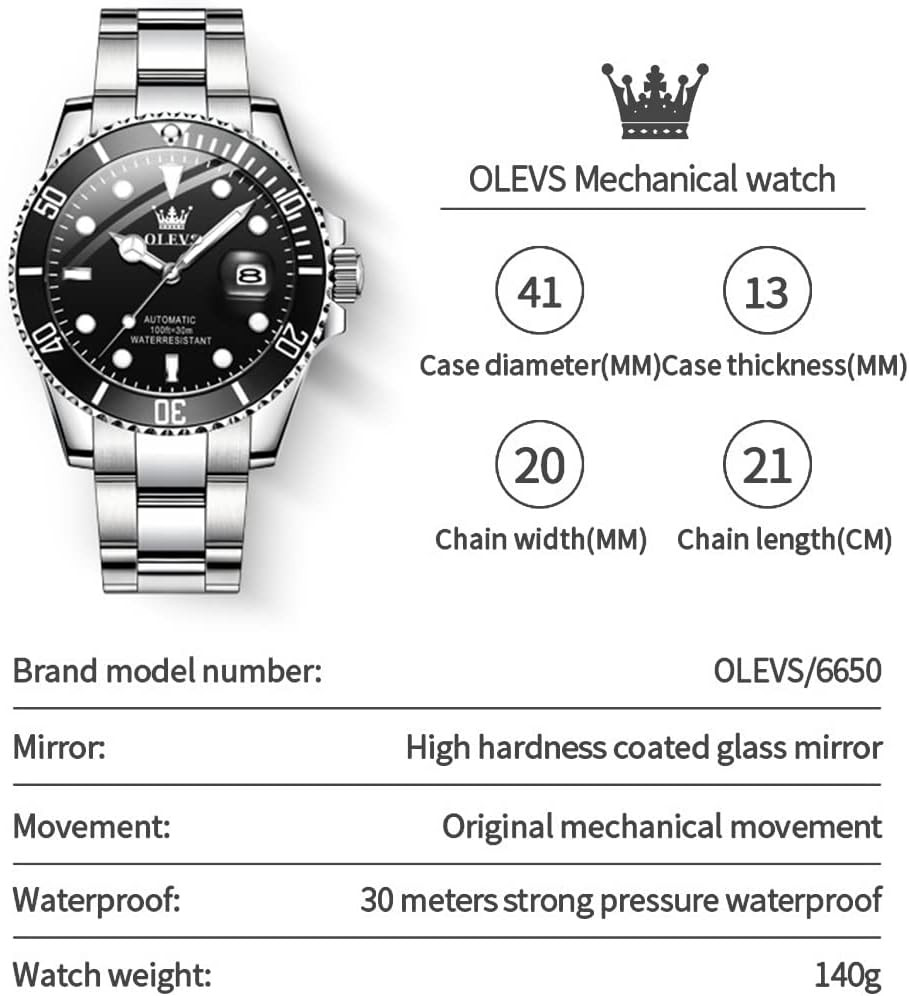 Men’s Waterproof Automatic Mechanical Hollow Out Watch