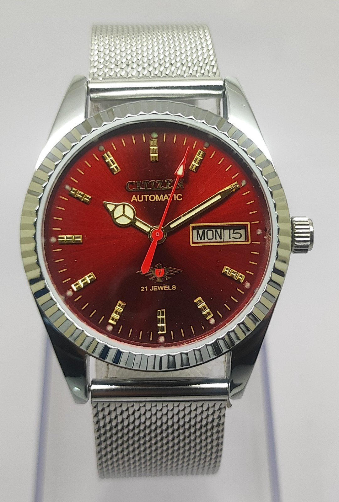Refurbished Automatic Men’s Watch Day Date | Classic Vintage Style Steel Strap