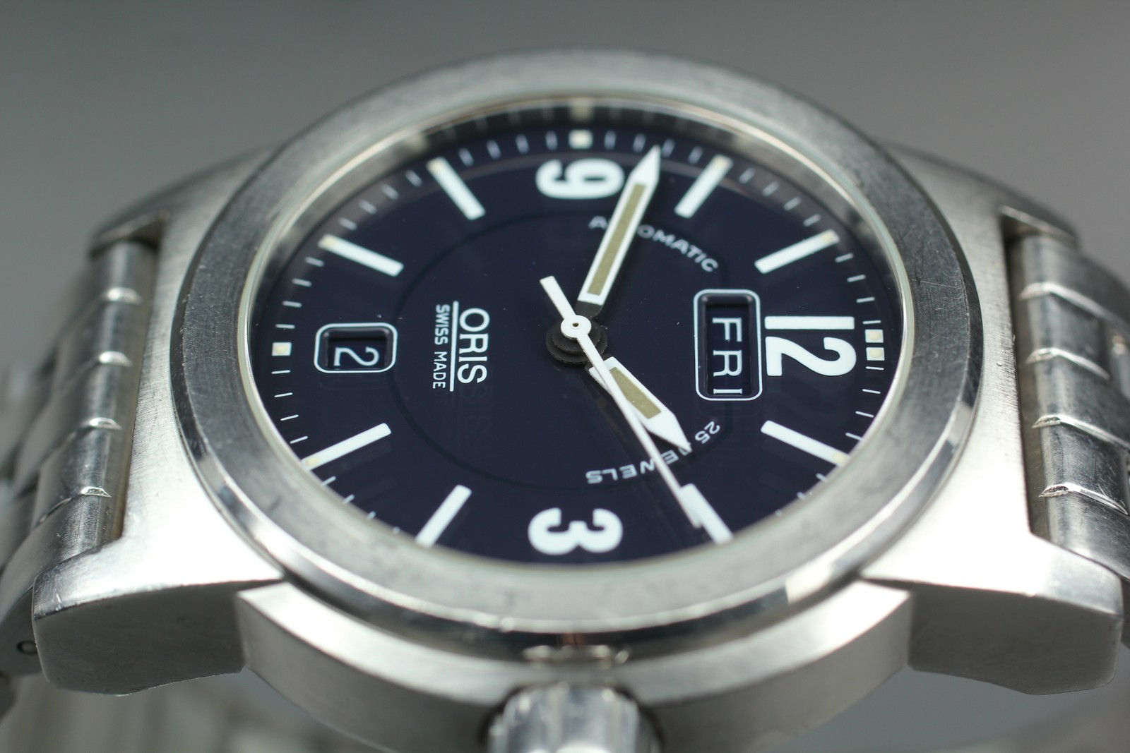 Vintage ORIS Big Crown 7500 Automatic Black Day/Date Boys Watch 40mm JAPAN