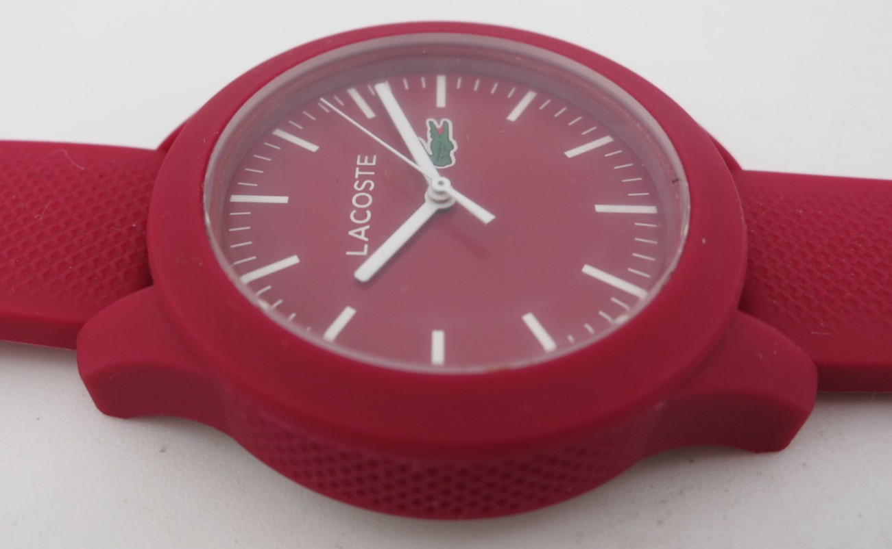 Lacoste 12.12 Cranberry Pink Ladies Quartz Watch – 2000957 – New Battery