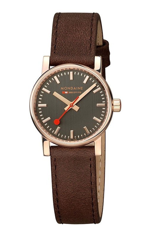 Mondaine MSE30180LG NEW Unisex Watch Brown Genuine Leather Band Analog
