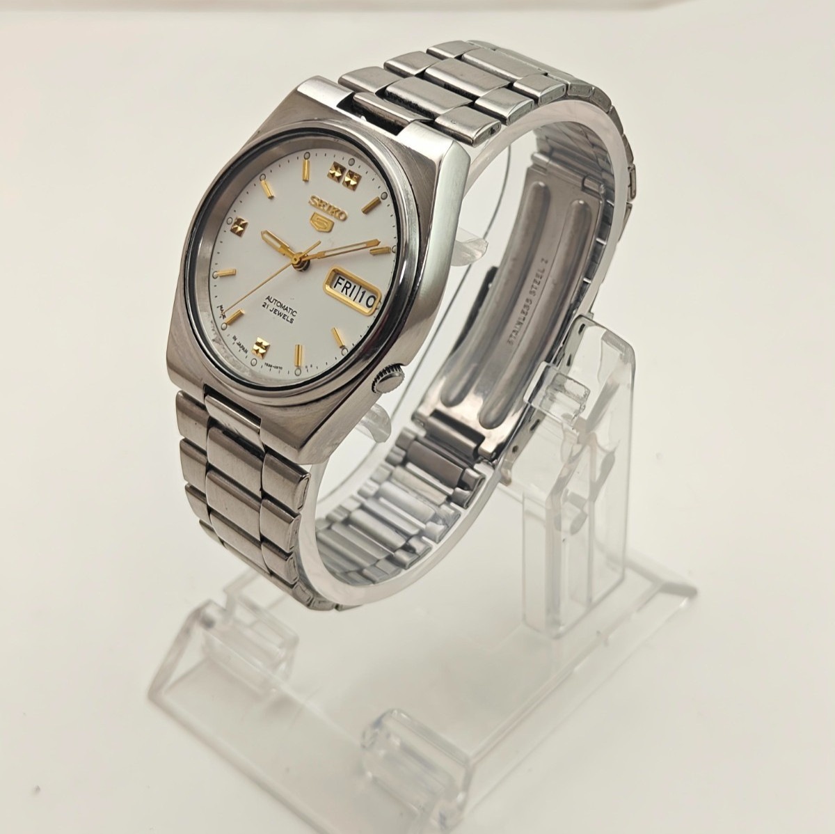 Vintage Seiko 5 Automatic White Dial –2003, Japan-M | Ref 7S26| 21Jewels