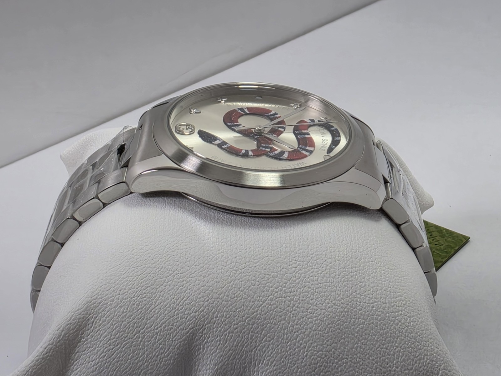 Gucci G-Timeless Quartz Silver Snake Dial Stainless Steel Unisex Watch YA1264076