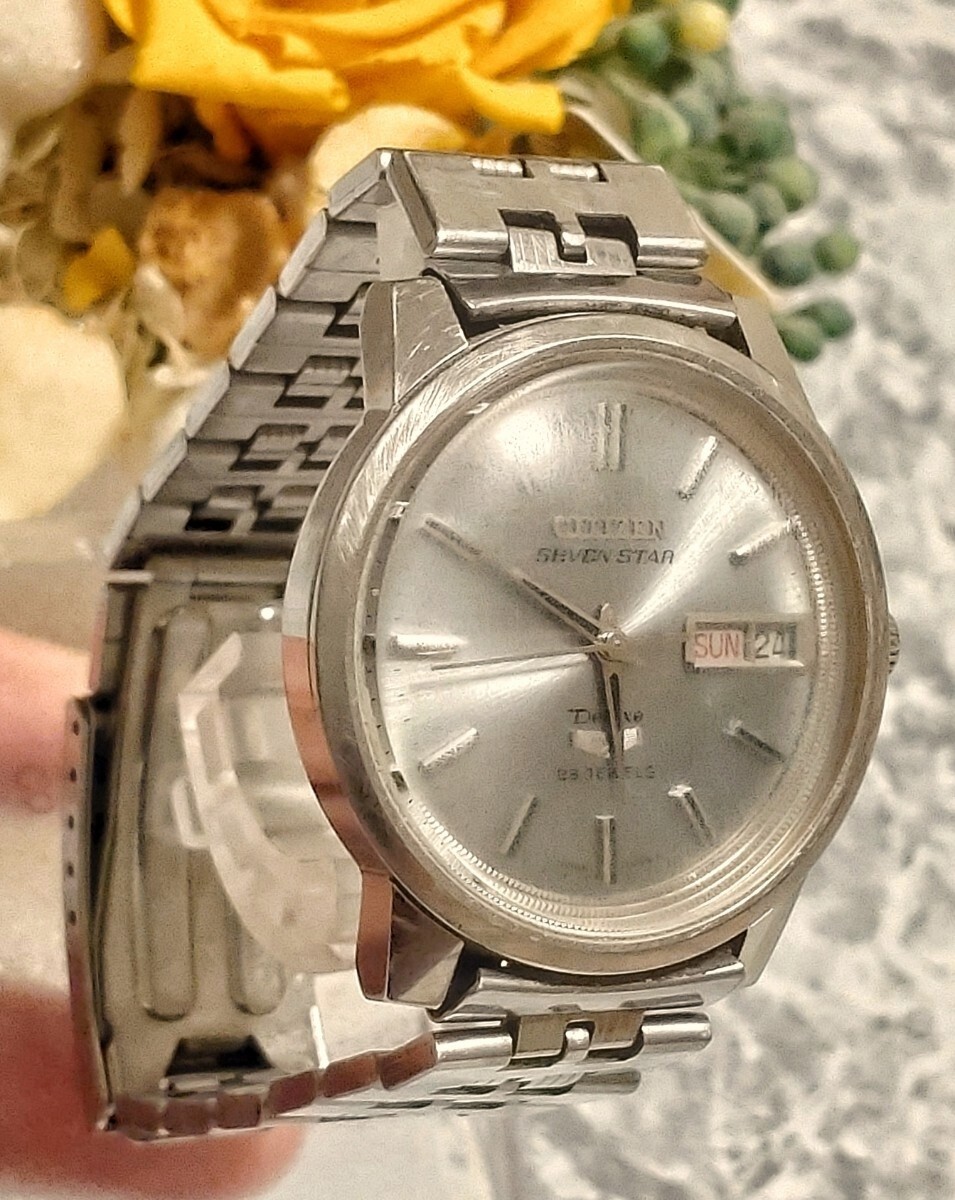 CITIZEN Seven Star Deluxe 23 Jewels Men’s Automatic Silver Day-Date Vintage
