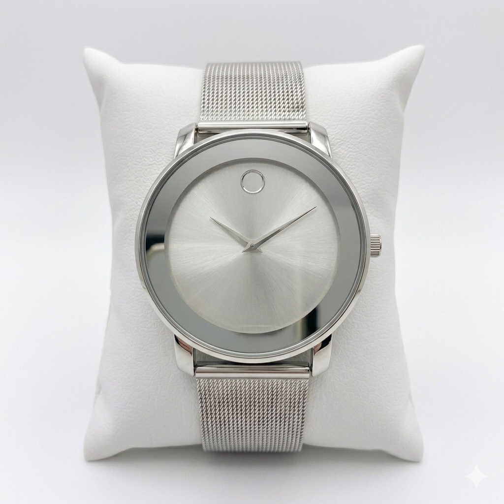 [US Stock] Ultra-thin Stylish Quartz Watch Stainless Steel Mesh Strap Minimalist