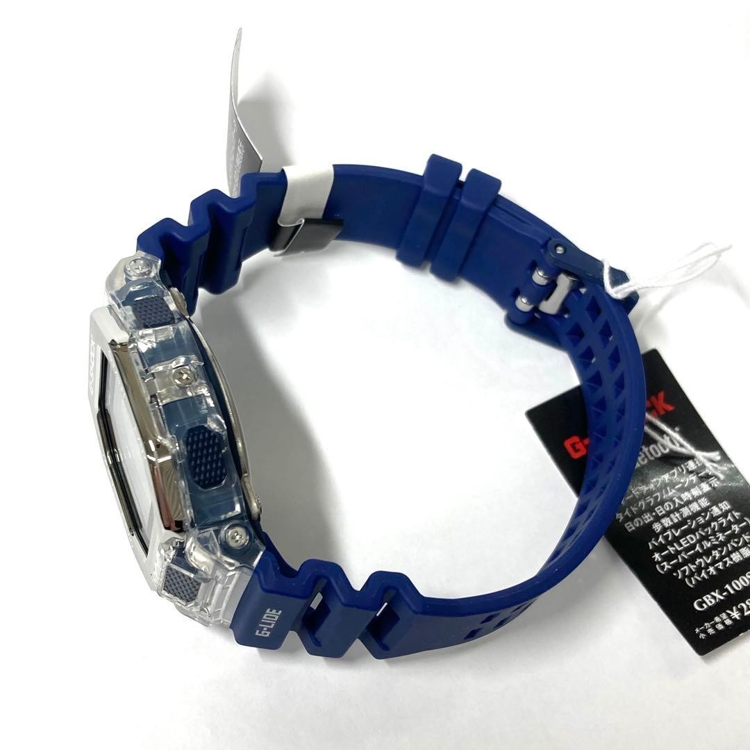CASIO G-SHOCK GBX-100S-2JF Bluetooth Metal Skeleton Clear Blue Bezel Japan New