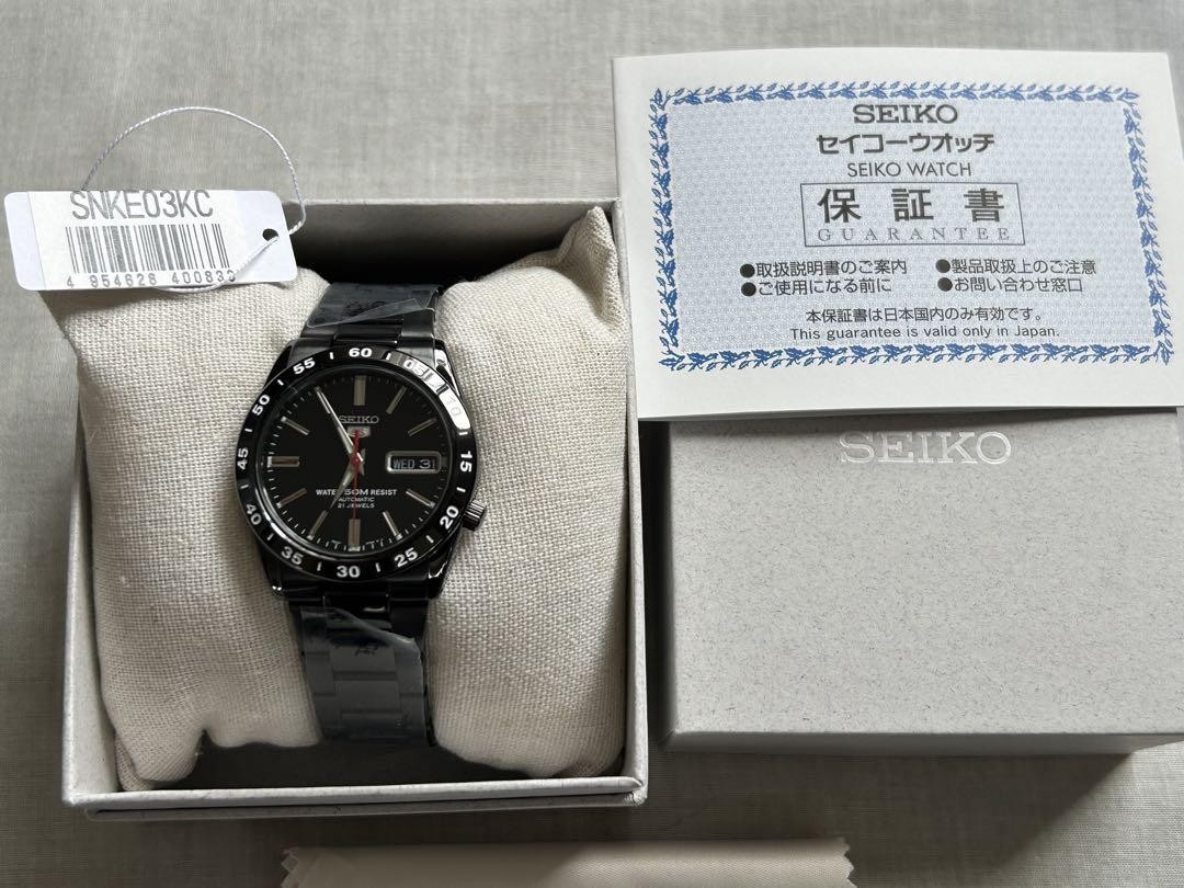 SEIKO SEIKO5 SNKE03K1 Black Automatic Men’s Watch Authentic New in Box Japan