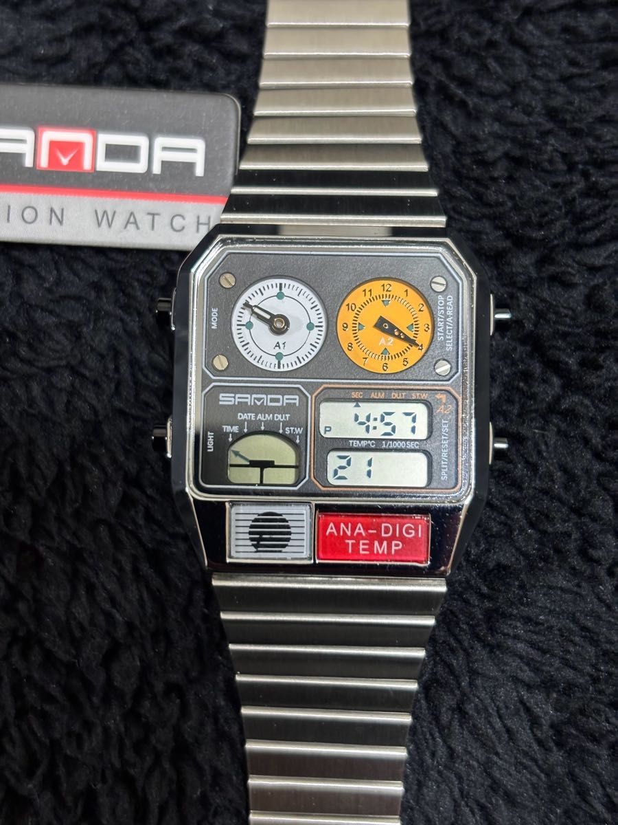 Brand New SANDA Digital Wristwatch ANA DIGI TEMP Ana Digi Temp