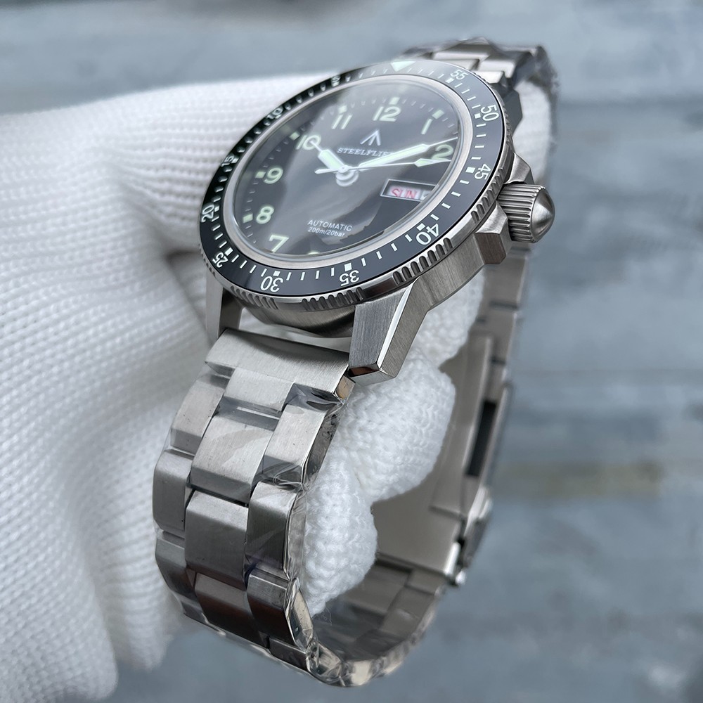 Steeldive Steelflier SF787, Pilot, NH36, Sapphire, Lume, Diver, Diving, Bracelet