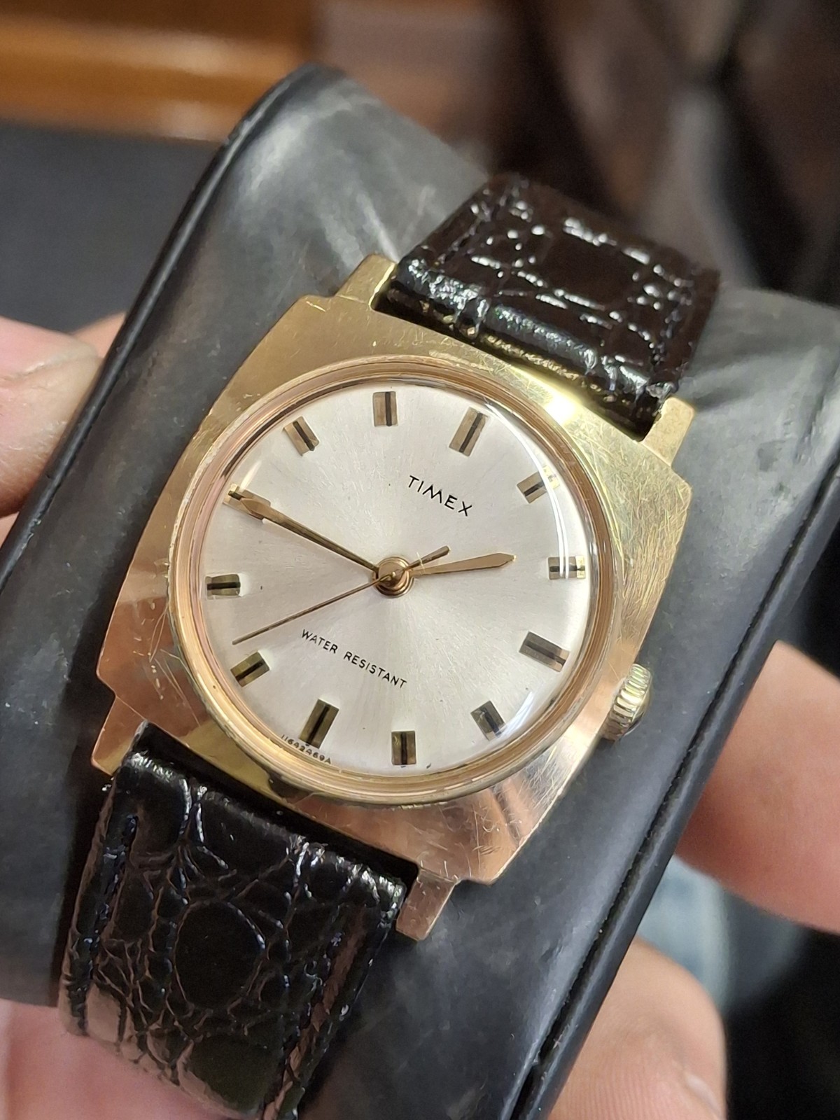 Timex Sprite 1969 Gold Tone Square Case Mens Vintage 1960s Mechanical…