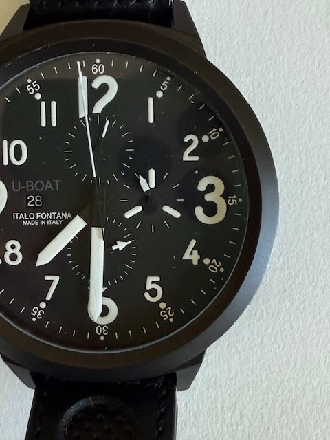 U-BOAT Flight Deck 100m Black Automatic Dial Leather Strap – U7750