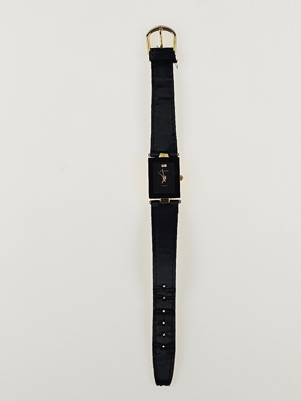 Revlon Quartz Department Store Group Black/Gold Wrist Watch Works Great!