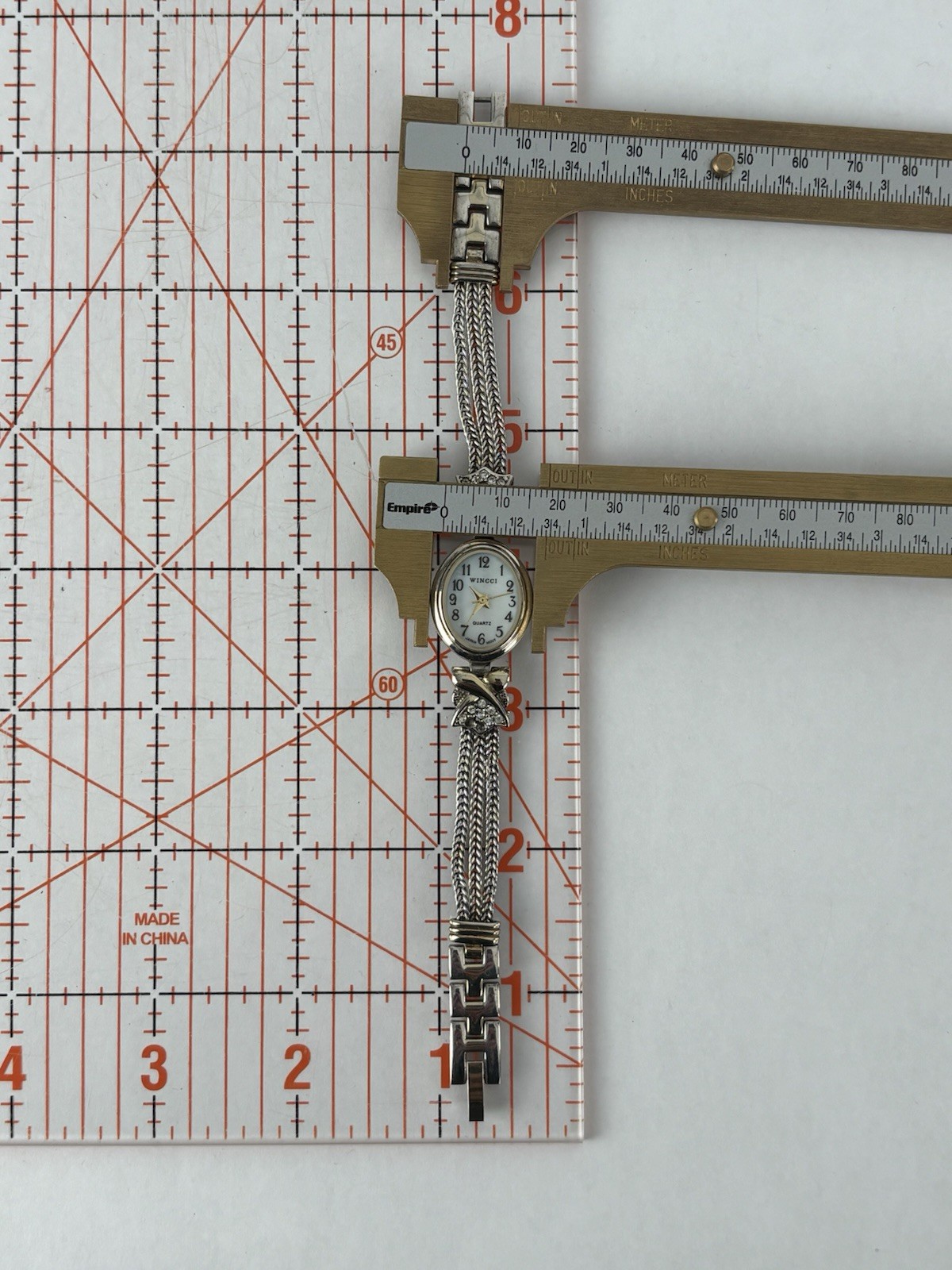 Wincci 18mm Sterling Silver Plated Quartz Watch w/Bracelet & New Battery