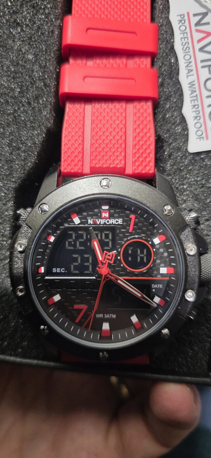 NAVIFORCE Sport Watch for Men Waterproof Dual Display Quartz Wristwatch Mens