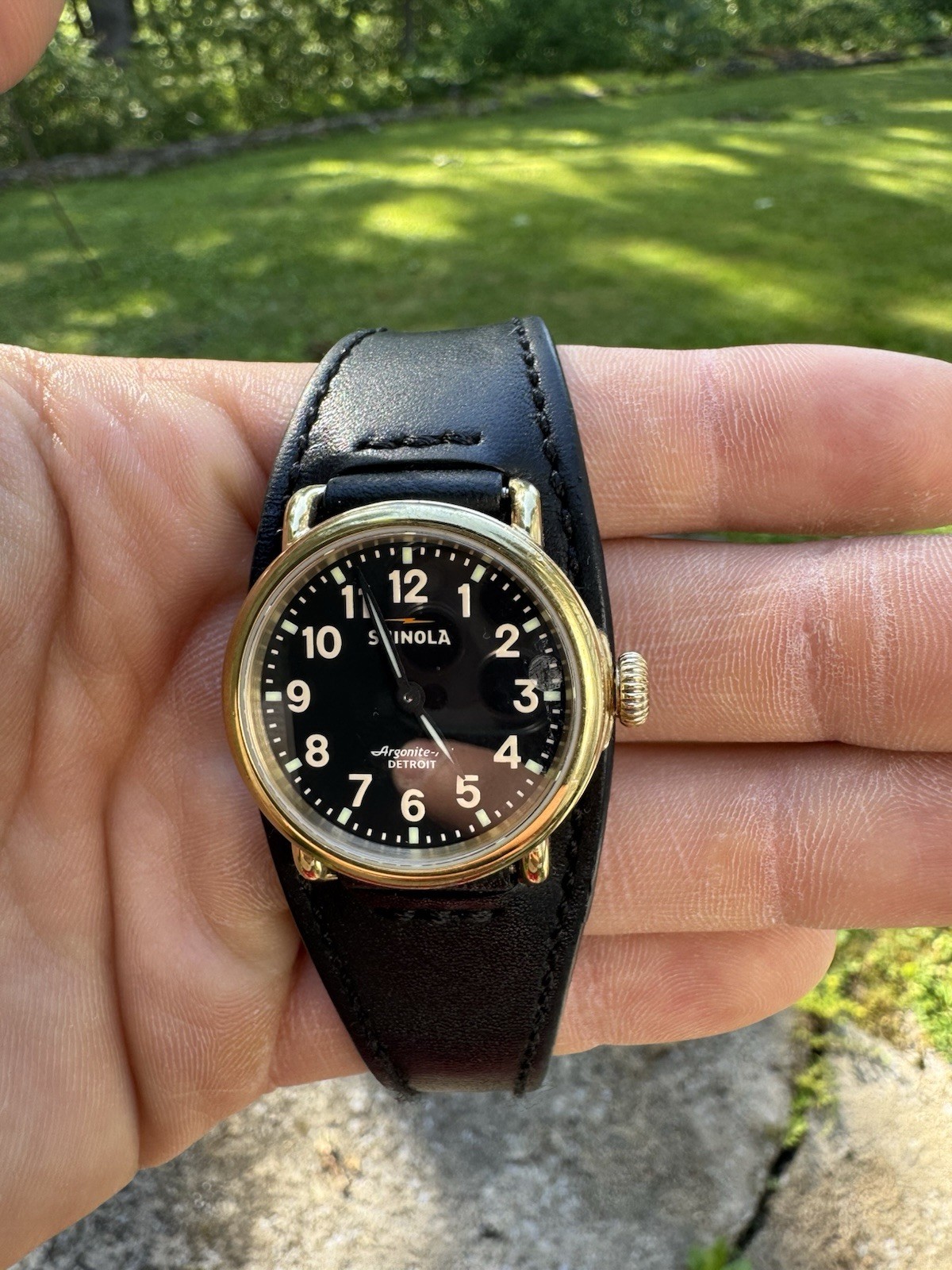 28mm Shinola Runwell Black Ladies Quartz Wristwatch Argonite-751