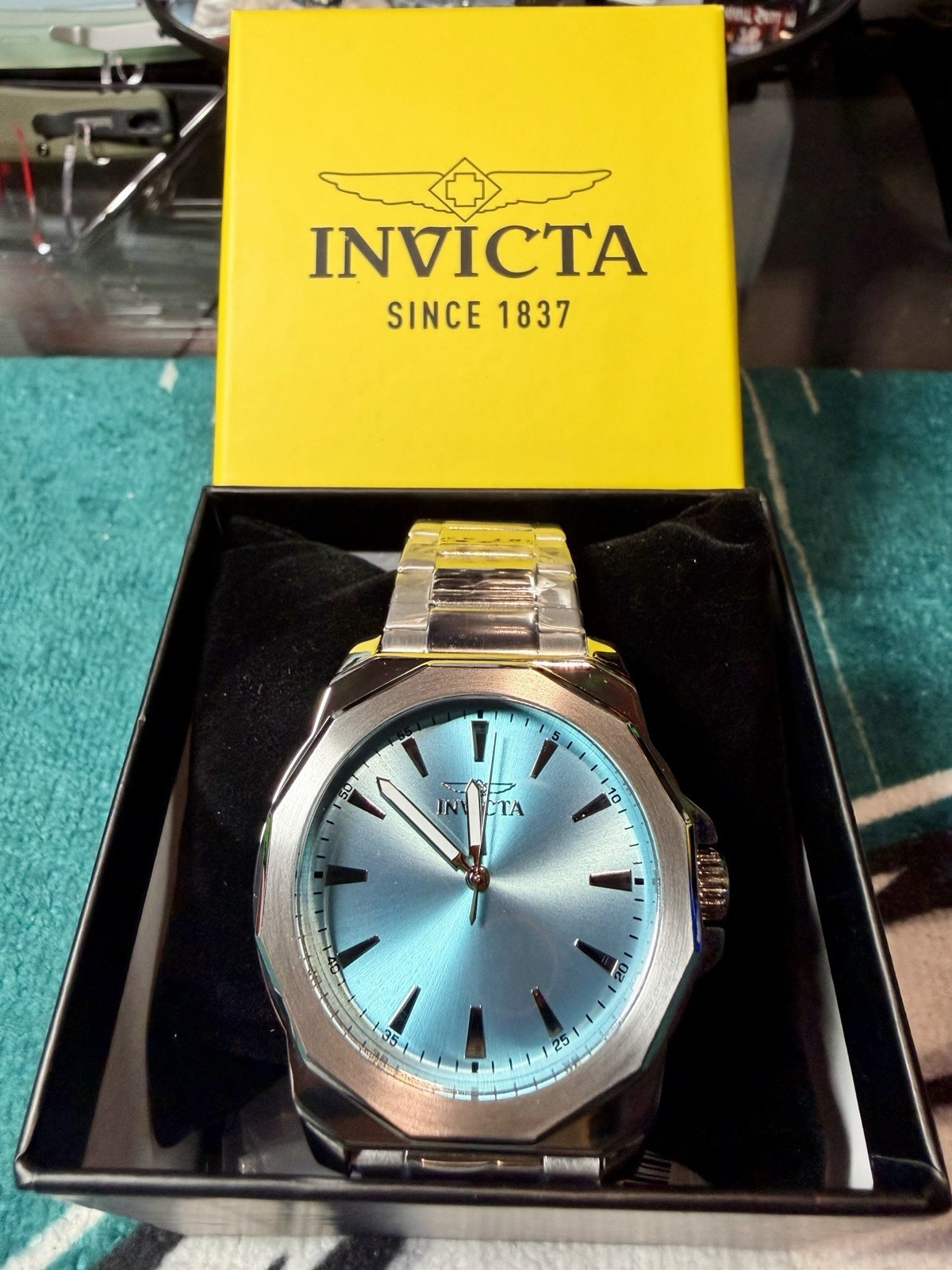 🔥🔥Invicta SpeedWay Men’s 45mm Sky Blue Dial SS Bracelet Watch🔥🔥