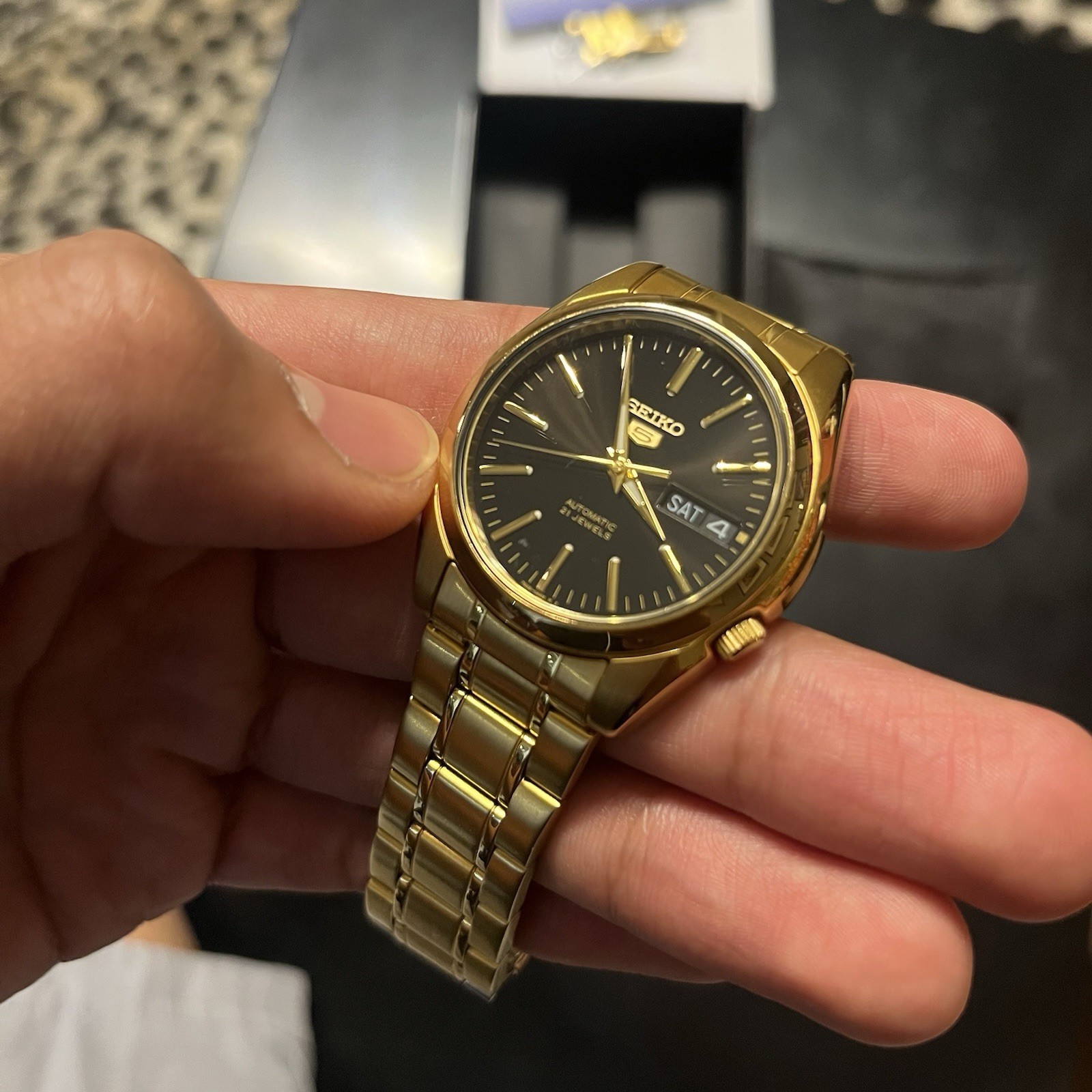 Seiko 5 Automatic Black Dial Watch SNKL50K1