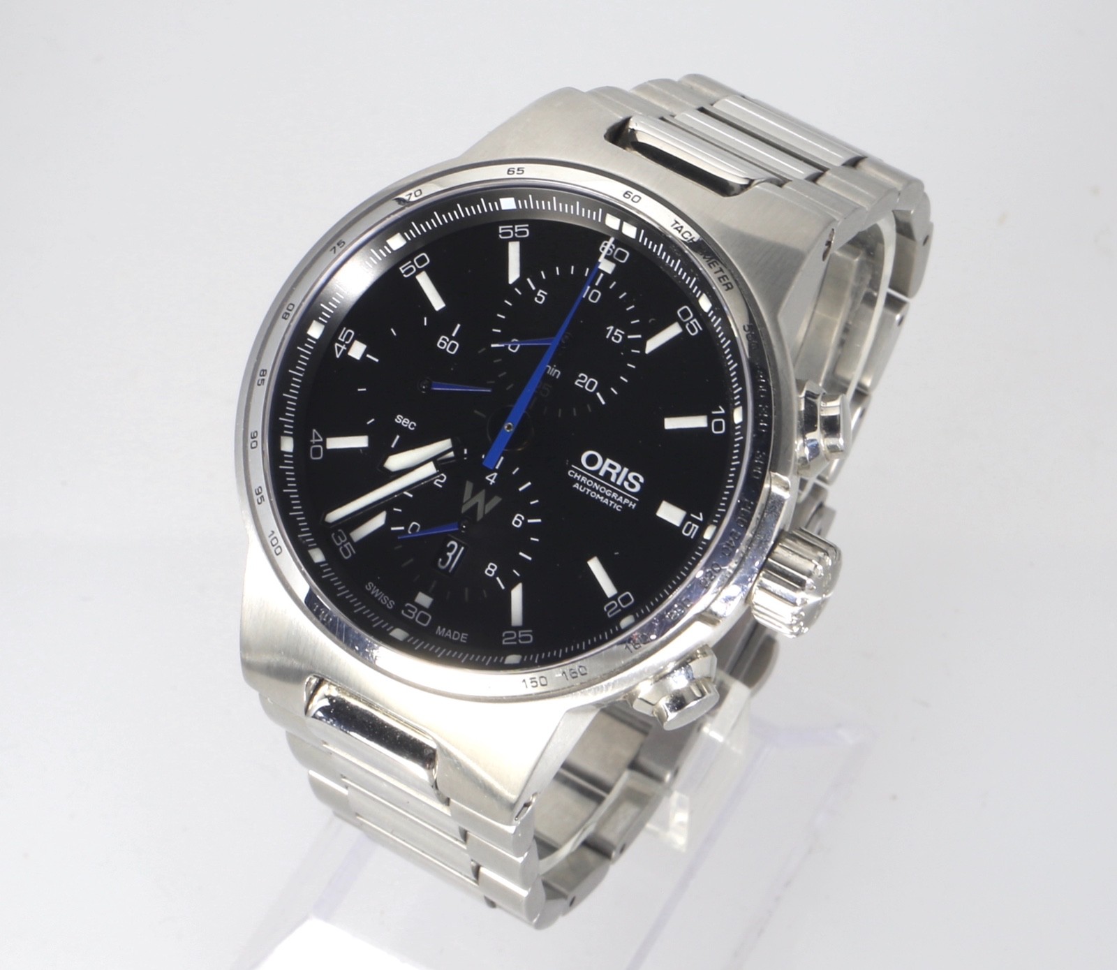 ORIS 44MM WILLIAMS 7717 AUTOMATIC CHRONOGRAPH BLACK & BLUE DIAL MENS SWISS WATCH